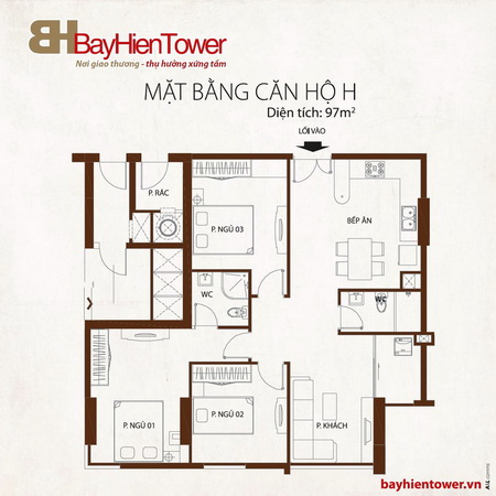 Chỉ 16.7 triệu/m2 đã sở hữu 1 căn hộ 3 PN 97 m2 với tiện nghi hoàn thiện ngay ngã Tư Bảy Hiền