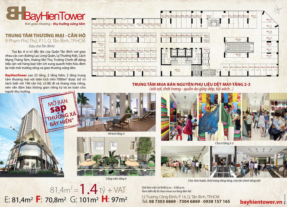 Kiot kinh doanh thời trang trong thương xá BayHienTower