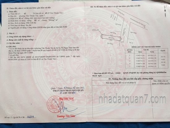 Bán gấp lô đất thổ cư mặt tiền đường nhựa 8m Nguyễn Văn Linh , P . T T T , Quận 7