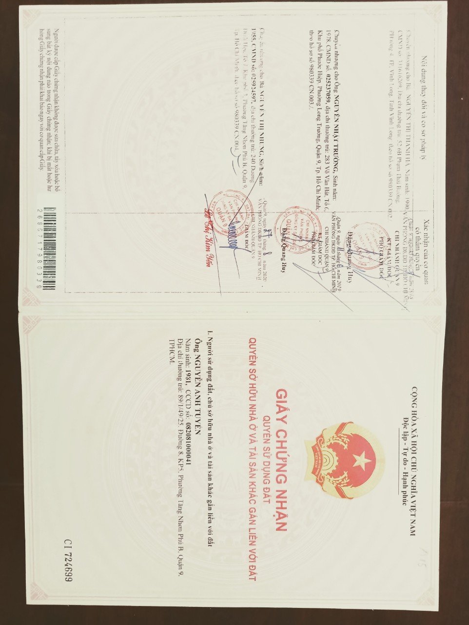 CCG Đất MT đẹp 198m2 giá 7 tỷ TL,Hẻm 423,Long Phước,Tp.Thủ Đức gần VinQ9