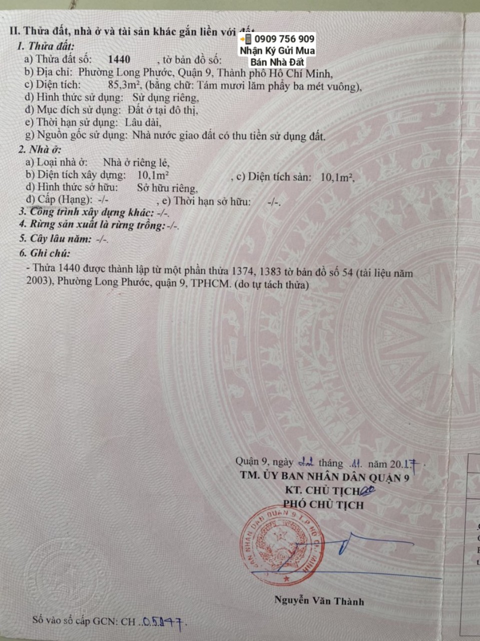 Chính Chủ bán Lô Góc 2 Mặt Tiền 85,3 m2, chỉ 2 tỷ 860tr gần Chợ Long Phước và VinQ9