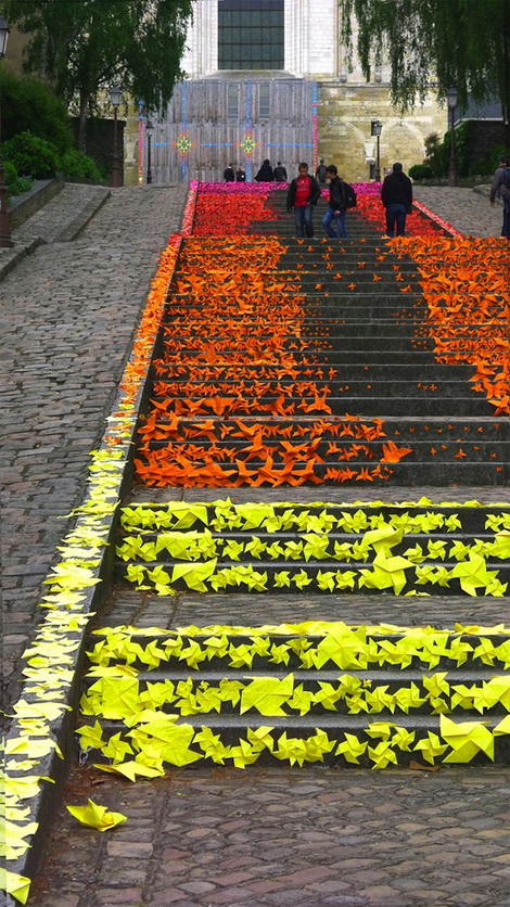 Nghệ thuật Origami đường phố tại Pháp