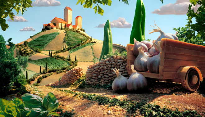 Cảnh thần tiên làm từ rau quả