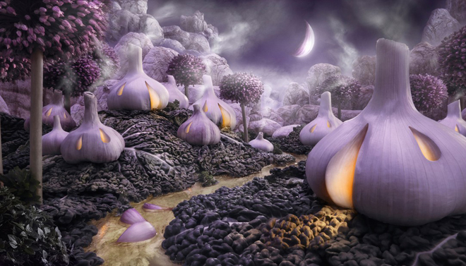 Cảnh thần tiên làm từ rau quả