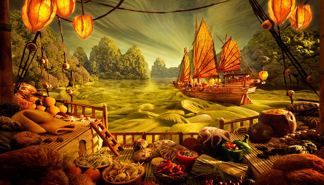 Cảnh thần tiên làm từ rau quả