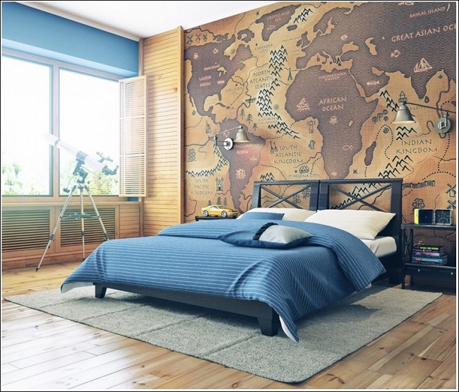 Trang trí phòng bằng bản đồ