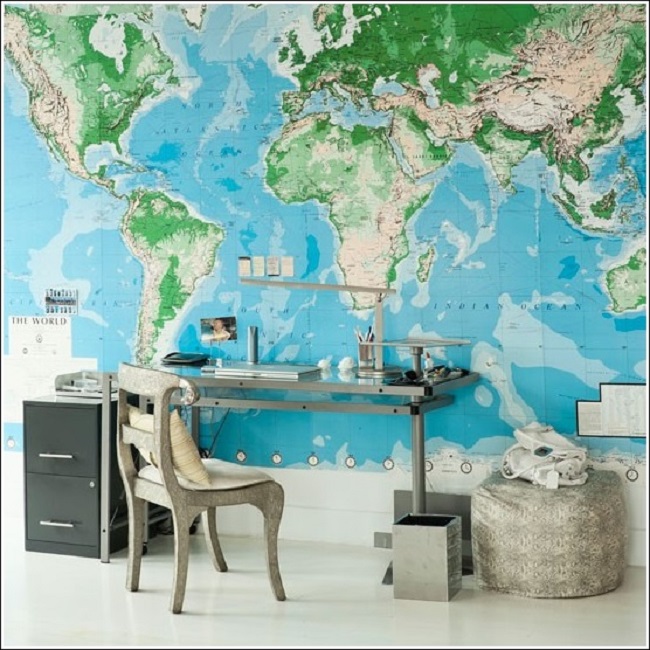 Trang trí phòng bằng bản đồ